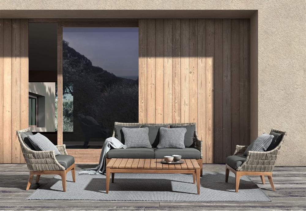 Poltrona KEILANI in legno e rattan sintetico 0660533