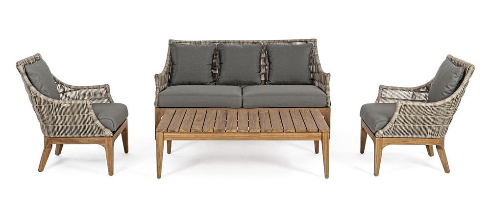 Poltrona KEILANI in legno e rattan sintetico 0660533