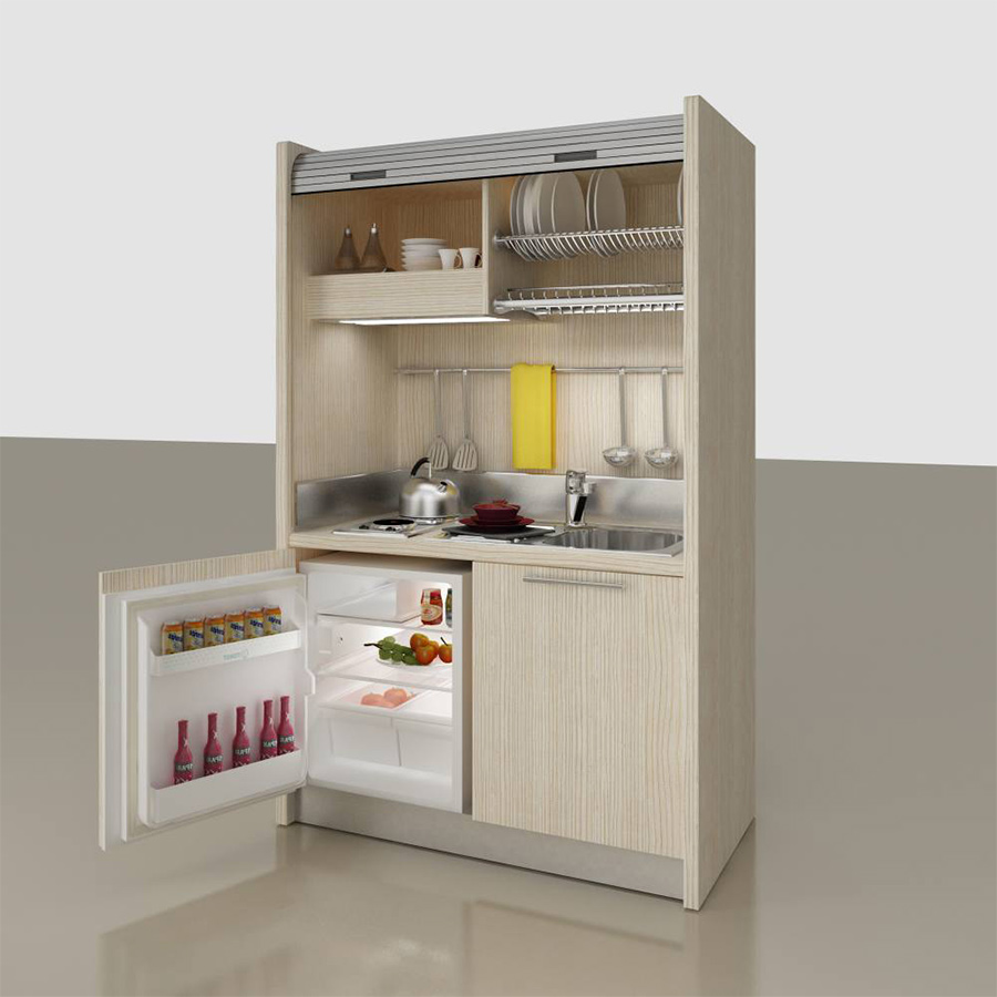 Mini cucine con serranda scorrevole