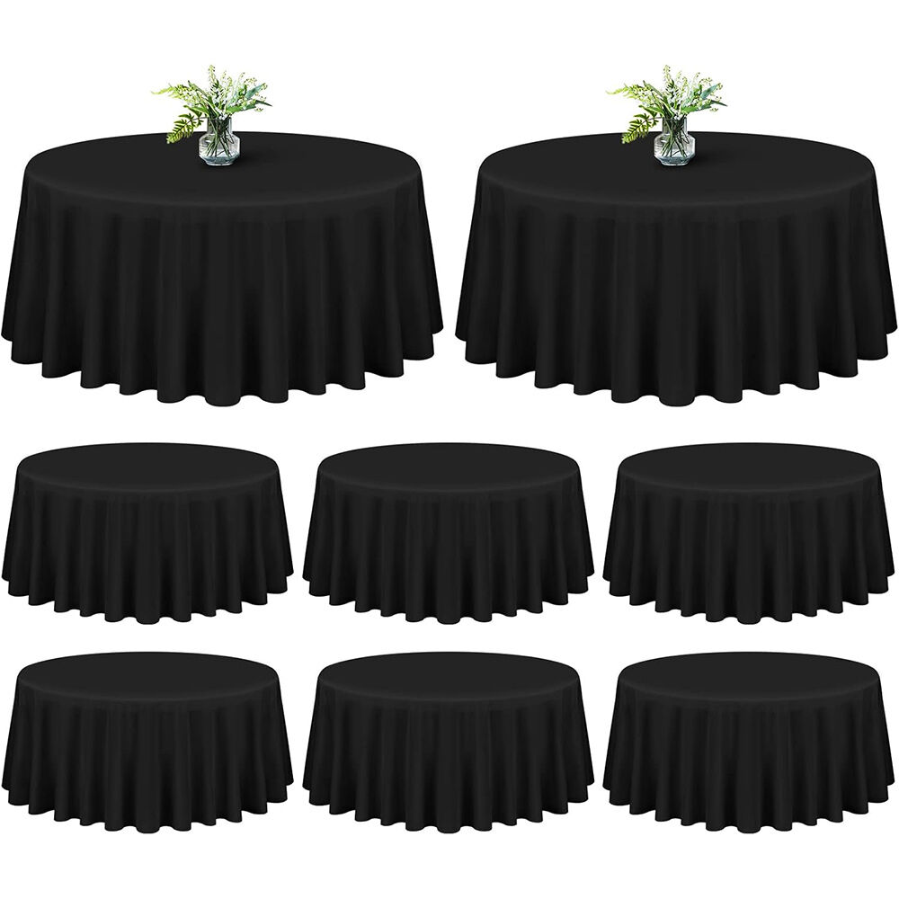 WEALUXE Tovaglia Classica Nero 90x156 Cm, Confezione Da 2, In Poliestere Lavabile, Antimacchia E Antipiega, Per Tavolo Rettangolare 8 Posti