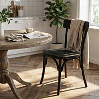 Sedia da pranzo in legno POLLY nera