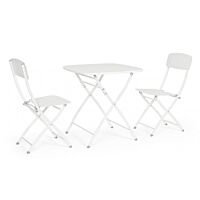 BIZZOTTO Set 3 pezzi bistrot pieghevole YVONNE bianco – in metallo