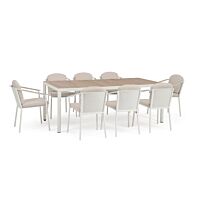 BIZZOTTO Set da pranzo da giardino SET tavolo + 8 sedie ULISES VAPOR YK15 con cuscini