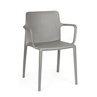BIZZOTTO sedia da giardino CHLORIS grigio con braccioli – impilabile