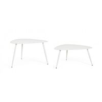 BIZZOTTO Set 2 tavolini YVONNE SAGOM bianchi – metallo