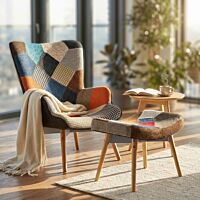 POLTRONA CON POGGIAPIEDI VERSAILLES PATCHWORK