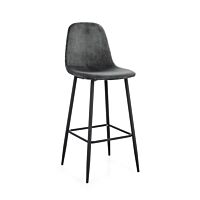 BIZZOTTO sgabello bar NEW IRELIA velluto grigio scuro