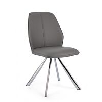 BIZZOTTO Sedia da pranzo MAXWELL, similpelle, grigia