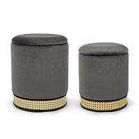 BIZZOTTO SET2 POUF CONTENITORE MILENA GRIGIO SC