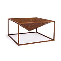 BIZZOTTO braciere da giardino quadrato ILLINOIS ruggine 60 × 60
