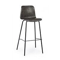 BIZZOTTO SGABELLO BAR KYRA PU ANTRACITE VINTAGE