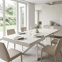 Tavolo allungabile DARREN bianco effetto legno 160/240 × 90 cm