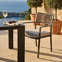 Sedia da giardino MARACAY con cuscino – taupe