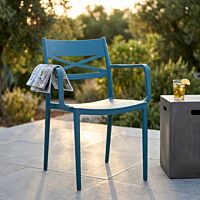 SEDIA DARLEEN BLU con braccioli