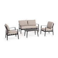 BIZZOTTO Set da giardino NEBULA con cuscini - antracite YK13