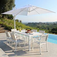 Ombrellone da giardino STEPHENSON 3 × 4 m bianco con tela bianca