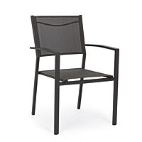 BIZZOTTO Sedia da giardino HILDE antracite LH32 con braccioli