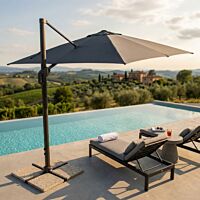 Ombrellone da giardino STEPHENSON 3 × 3 m nero con tela nera