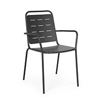 BIZZOTTO Sedia da giardino YARA con braccioli – antracite