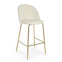 BIZZOTTO SGABELLO BAR CARRY VELLUTO BIANCO