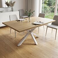 Tavolo allungabile GARFIELD naturale, struttura bianca – 160/200 x 90