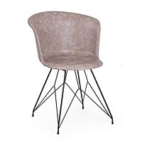 BIZZOTTO Sedia LOFT nera similpelle beige Vintage