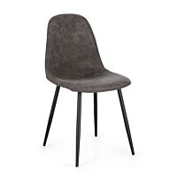 BIZZOTTO sedia imbottita NEW IRELIA nera – grigio scuro microfibra