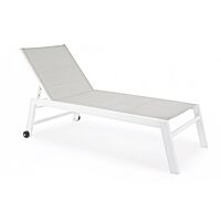 BIZZOTTO Lettino da giardino con ruote HILDE bianco cloud LD30
