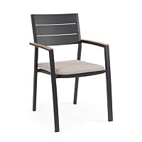 BIZZOTTO Sedia da giardino ZELMAR con braccioli – antracite