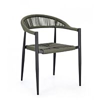 BIZZOTTO Poltrona da giardino JANDIA antracite/verde - impilabile