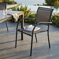 Sedia da giardino STAMFORD con braccioli impilabile – antracite