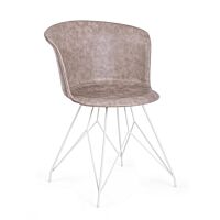 BIZZOTTO Sedia LOFT bianca similpelle Vintage