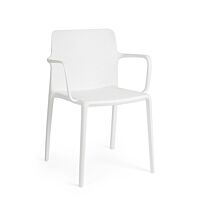 BIZZOTTO sedia da giardino CHLORIS bianco con braccioli – impilabile