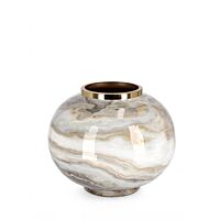 BIZZOTTO VASO MARSHA BOMB BIANCO GRIGIO ORO H25