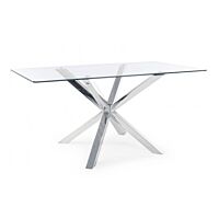 BIZZOTTO TAVOLO MAY RETT GAMBA ACCIAIO 160X90