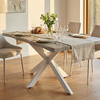 TAVOLO FLOYD NATURALE NODATO STRUTTURA BIANCA 160 X 90