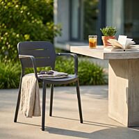 Sedia da giardino GISELLE con braccioli – antracite