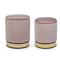 BIZZOTTO SET2 POUF CONTENITORE MILENA ROSA ANT