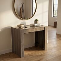 Tavolo consolle DAVE taupe allungabile 50–300 × 90