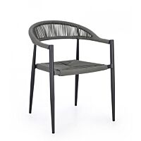 BIZZOTTO Poltrona da giardino JANDIA antracite/grigio - impilabile