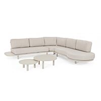 BIZZOTTO Set salotto angolare HERCULES MORNY – struttura in alluminio e cuscini beige