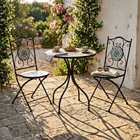 Set da giardino DIONISIO – 2 sedie e tavolo rotondo Ø 60