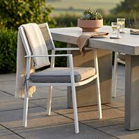Sedia da giardino MARACAY con cuscino – bianco