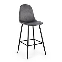 BIZZOTTO sgabello NEW IRELIA nero – grigio scuro (velluto)