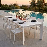 Tavolo da giardino allungabile BROOKLYN 200/250×100 – bianco – Mobalia