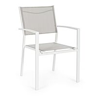 BIZZOTTO Sedia da giardino HILDE bianco/cloud LD30 con braccioli