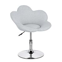 BIZZOTTO poltroncina girevole FLEUR grigio chiaro con base cromata