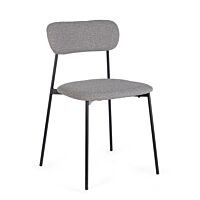 BIZZOTTO sedia imbottita INKA nero / grigio scuro