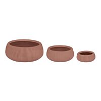 BIZZOTTO SET3 P.VASO RIBBED BOMB TERRACOTTA BASSO