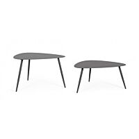 BIZZOTTO Set 2 tavolini YVONNE SAGOM antracite – metallo